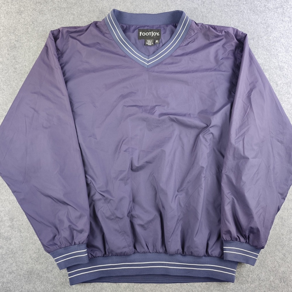 Footjoy Windbreaker Mens Medium Pullover V Neck Golf Windshirt Lined Jacket